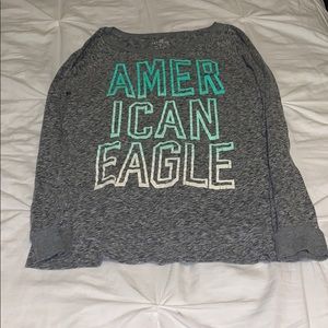 American Eagle long sleeved, gray shirt